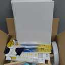 Fesorsi 8 Pack Mini Canvas and Easel Set, 8×10 Inch Paint Party Kit Include 8 Small Easels 8 Color Palettes 8 Pen Holders 8 Sponge Brushes 16 Apron and 40 Brushes, Canvas Kit for Painting Party