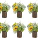 NUPTIO Wood Vases Rustic Centerpiece: 6 Pcs 5.1" Wooden Vase for Home Decor - Brown Small Vase for Wedding Table Living Room Shelf Decor