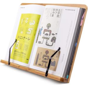 (19.68 x 14 Inch) Extra Large Book Stand for Reading Hands Free,Recipe Cookbook Holder for Kitchen Counter,Textbook Stands for Heavy Thick Books,Bamboo Holders for Bible,Tablet,Law School,Drawing
