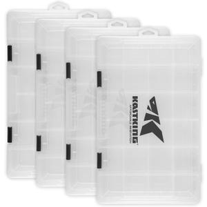 KastKing Tackle Boxes, Plastic Box, Plastic Storage Organizer Box with Removable Dividers - Fishing Tackle Storage - Box Organizer - 4 Packs Tackle Trays - Parts Box (Standard)