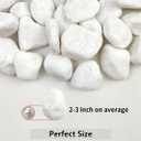 YISZM 40lbs White River Rocks for Landscaping, 2-3 Inch Natural Pebbles for Indoor Plants, Snow White Decorative Stones Garden Outdoor and Indoor DIY Vase Filler Fish Tank Aquariums