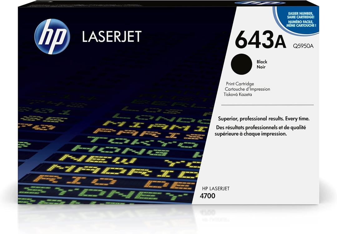 HP 643A Black Toner Cartridge | Works with HP Color LaserJet 4700 Series | Q5950A