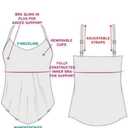 Womens Adjustable Hank Swim Tankini Top with Built-in Bra Support (Blue)