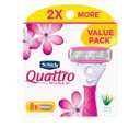 Schick Quattro Womens Razor for Shaving Refllls, Razors for Women Value Pack, Ladies Razors for Legs - 8 Count