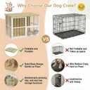 Hadulcet 27'' Foldable Dog Crate Furniture, Small Dog Kennel with 2 Bowls