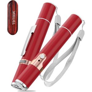 TBTeek Cat Toys, with Metal Case, 2 Pieces, Rechargeable, 7 Adjustable Patterns, Interactive Kitten Pet Dog Chase Toy for Cats Fun Playing ExerciseRed