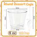 5 oz Dessert Cups with Lids and Spoons, 250 Pack Mini Transparent Appetizer Cups, Square Dessert Shooters Round Goblet Cups for Parfait Fruit Ice Cream Cake