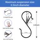 50PCS S Hooks for Hanging Hanger,Purse Hooks Hanging Bag Hanger,3.5-inch Heavy Duty Metal S Hook with Safety Buckle Metal S Shaped Hooks for Home Kitchen Closet Organizer,Suitable for 0.5 inch Rods