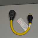 NEMA L14-30P to 6-50R Generator Welder Adapter Plug Power Cord,30 Amp to 220V 50 Amp Twist Locking Generator 4 Prong Male Plug to 3 Prong Welder Adapter Female,30 Amp 125/250v 10AWG 1.5FT