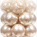 Sea Team 70mm/2.76" Shatterproof Clear Plastic Christmas Ball Ornaments, Transparent, See-Through, Crystal Baubles, Bulbs with Stuffed Delicate Decorations for Xmas Tree (30 Counts, Champagne)