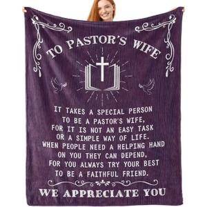 Pastor Wife Appreciation Gifts for Pastor''s Wife Throw Blanket to Pastors Wife Gift for Women Christmas Christian Birthday Gift for Preacher‘s Wife Blanket 60x80inches