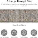 RUGSURE Washable Area Rugs - Perfect for Living Room, Bedroom, Kids Room, Nursery - Stain & Water Resistant Non-Slip, Pet & Child Friendly, Vintage Tribal Area Rugs (Turmeric and Grey, 2'6'' x 8')
