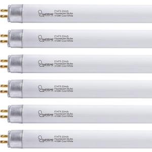 22 Inch F14T5/CW Fluorescent Light Bulb, 4100K Cool White, T5 14 Watt Fluorescent Replacement Bulb for Counter and Cabinet Fixture, G5 Base, 6 Pack