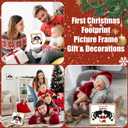 Baby's First Christmas Footprint Craft Newborn Footprint Art Craft DIY Frame Christmas Ornament Kit Wooden Picture Frame Holiday Xmas Gifts 2025, Tabletop Display Memory Keepsake(Santa,Black)