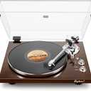 Belt Drive Turntable for Vinyl Record Player,Connect with Bluetooth Speakers or Active Speaker,Built-in Phono Pre-amp,USB Digital Output, Magnetic Cartridge,High-Gloss Wood Design(Brown)