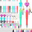 12 Pieces Beadable Pens Bulk with Colorful Silicone Beads for DIY Pen Making Kit Smooth Writing Beaded Pen for Women Kids Students Office School(Nurse)