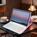 Keyboard Case for Samsung Galaxy Tab A7 Lite 8.7 inch 2021 - Mouse and Detachable Magnetic Keyboard Slim Case,Travel and Mobile Office Friendly (Pink)