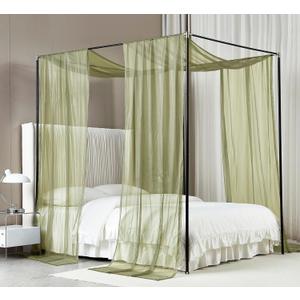 Akiky Canopy Bed Curtains King Sheer Sage Green Bed Canopy Scarf Bed Canopy,Kids Bed Scarf-Curtains for Room Dcor or Wedding Party Dcor(2 Panel Canopy)