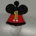 Mouse 1st Birthday Party Hat - Mouse First Party Hat, Mouse Theme Party Crown, Cake Smash Hat,Mouse Ears,Cake Smash，Red Black