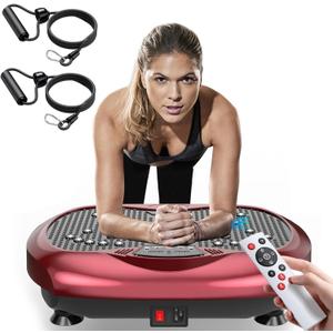 Natini Vibration Plate Exercise Machine - Whole Body Workout Vibration Platform Lymphatic Drainage Machine for Weight Loss Home Fitness with Resistance Bands Remote