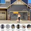 Fiberglass Garage Door Screen, Sunmoxia 8x7Ft Magnetic Heavy Duty Garage Door Curtain with 4 Strapping Tapes - Durable Breathable Mesh Patio Porch Privacy Curtain