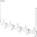 BOOMIBOO Over The Door Hooks, Sturdy Door Hanger, Towel Rack Towel Hooks for Bathroom 12 Hooks Large Over The Door for Bathroom, BedroomKitchen (White)