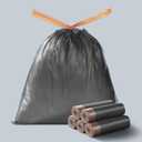 MOPALL Small Trash Bags with Drawstring, 2.6-4 Gallon Bathroom Garbage Bags, 15 Liter Black Waste Basket Liners for Bedroom, Office, Pet & Diaper Pail, Strong & Leak Proof (75 Count, 17.7" x 19.7")