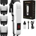 RUIM Professional Hair Clippers for Men, Cordless & Corded Barber Clippers, Rechargeable Haircut Kit with Adjustable Lever & Guide Combs for Home Hair Cutting and Grooming