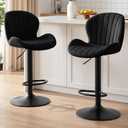 Bar Stools Set of 2, Fabric Counter Height Swivel Barstools