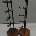 Eyeglasses Display Rack, Sunglasses Rack, Wood Base Glasses Holder Stand Sunglasses Organizer for Living Room, Black 2 Pcs