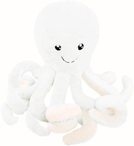 DENTRUN Octopus Stuffed Animals, Giant Octopus Plush Doll Play Toys for Kids Girls Boys Adults Birthday Xmas Halloween Present Stuffed Sea Animals Plushie, 24 Inches, White