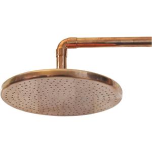 8-Inch Unlacquered Copper Rainfall Shower Head  Vintage Outdoor Shower Fixture with Natural Patina for Antique Look  Handcrafted, Eco-Friendly with Easy 1/2" Installation