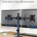 HUANUO 32 inches Dual Monitor Stand up to 17.6lbs per Arm, High-Grade Aluminum Free Standing Dual Monitors Mount for 2 Screens. Fully Adjustable Dual Monitor Stand for Desk with Tilt, Swivel, Rotation (Black)