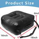 YOUFI Leather Seat Cushion Extra-Thick Booster for Office Chair to Rise Height - Full Filling for Support - with Breathable Cover, Handle and Buckle - Relieves Back Pain – 18"x16"x6" (Black)