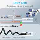 Sokqovt Cat 8 Ethernet Cable Slim 100ft Outdoor&Indoor, Pure Copper Cat8 Internet Cable for Waterproof & Direct Burial, Flexible Cat8 Ethernet Cable 40G 2000MHZ, Cat 8 Network Cable for Indoor White