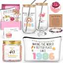 40th Birthday Gifts for Women, Vintage 1986 Happy 40th Birthday Gifts Basket for Women Unique Gift Ideas for 40 Year Old Woman Mom Wife Sister Friend, Cool Bday Gift for Woman 40s Turning 40