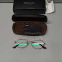 Oval Reading Glasses for Women Men Blue Light Blocking Computer Thin Metal Full Rim Frame Readers (Silver)