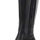 Jeossy Women's Knee High Tall Faux Leather Boots (Black, 10)