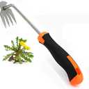 Weed Removal Tool, 2025 New Garden Weeding Tools Manganese Steel Hand Weeder Tool with Handle, 4 Teethes Dual Purpose Manual Weeders Tool Weed Pulling Tool for Garden (Rubber Handle)