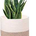 Planter Baskets for Indoor 11" Planters Cotton Rope Flower Plant Pots Cover,Woven Storage Baskets for Crafts, Organization Modern Home Decor 11"x11"Khaki