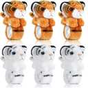 Sosation 6 Pcs Tiger Leopard Stuffed Animal Slap Bracelets for Kids Hug Slap Bracelet Bulk Tiger Leopard Stuffed Animal Plush Kids Toy for Halloween Birthday Gifts Party Favors(Tiger Style)