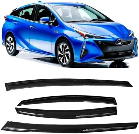 Window Visors Rain Guards for Toyota Prius 2023-2024 Tape-on Window Wind Deflectors Vent Shades Smoke Tinted