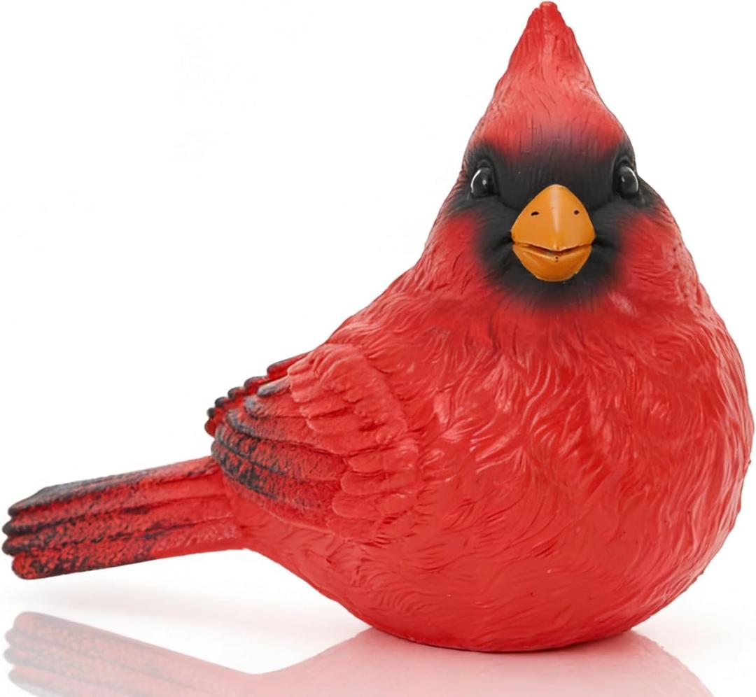 Red Cardinal Statue 8 inch Oversized Lifelike Memorial Figurine Resin Cardinal Decor for Indoor Outdoor Garden Patio Home Holiday Decor, Memorial Gifts for Loss of Loved One