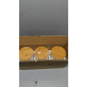 AVLA 3 Pack Ceramic Food Storage Jars with Bamboo Lids, 36 FL OZ White Kitchen Canisters Airtight Container for Serving Ground Coffee, Cookie, Tea, Sugar, Salt, Spices, Flour