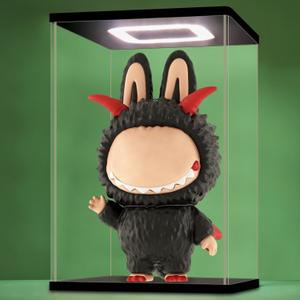 NONEMEY Acrylic Display Case with Led Light Assemble Clear Acrylic Display Case Stand Dustproof Protection Showcase Organizer Box for Action Figures(14.2x12.2x25.6 inch, 36x31x65cm)