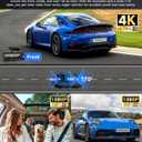 4K Dash Cam Front and Rear Inside with 64GB Card, 3 Channel Dash Camera for Cars, 1080P Triple Dash Cam Built-in GPS, 5GHz WiFi, Night Vision, Parking Mode