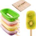 WMKGG Stackable Silicone Popsicle Molds with Lids, 4 PCS Ice Cream Molds with 50 Wooden Sticks for Cake Pop, Ice Pop, Cakesicle (Standard Size/Multicolor)