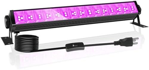 Upgraded 42W LED Black Light Bar, Blacklight Flood Light with Plug+Switch+5.9ft Cord, Light Up 24x24ft Area, for Halloween Glow Party Bedroom Game Room Body Paint Stage Lighting