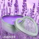 DEYBBY Large Heart Shaped Scented Tea Lights Candles, Smokeless Soywax 6 Hours Long Burning Lavender Purple Aromatherapy Candles for Relaxation, Spa and Bath (Pack of 6)