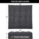 HAVARGO Recliner Cushions for Elderly, 20x20x5 Inch Thick Chair Cushion Patent Design Soft Tufted Dual Layer Booster Seat Cushions for Seniors Recliner Risers Gray 1P